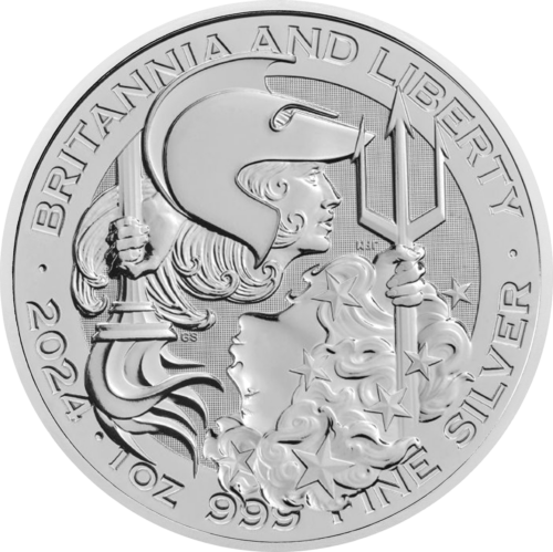 1 oz Britannia ir Laisvė 2024 sidabrinė moneta (1)