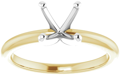 Sužadėtuvių Žiedas „Solitaire“ 585 Baltojo Ir Geltonojo Aukso Square 5.5mm (3)