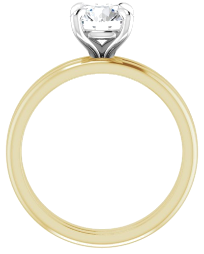 14K Yellow White 7 mm Round Engagement Ring Mounting (7)