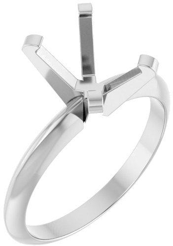 Sužadėtuvių Žiedas „Solitaire“ 585 Baltojo Aukso Emerald 8mm x 6mm (1)