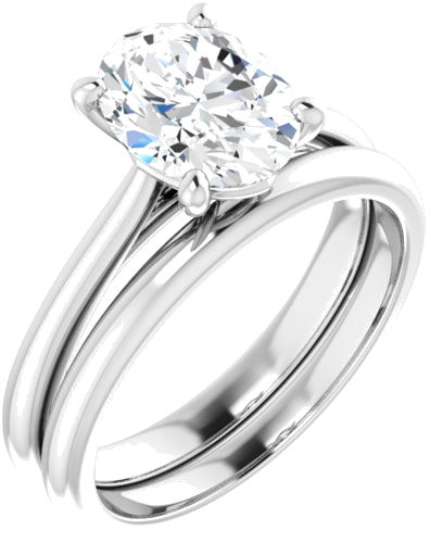 Platinum 9x7 mm Oval Solitaire Engagement Ring Mounting (6)