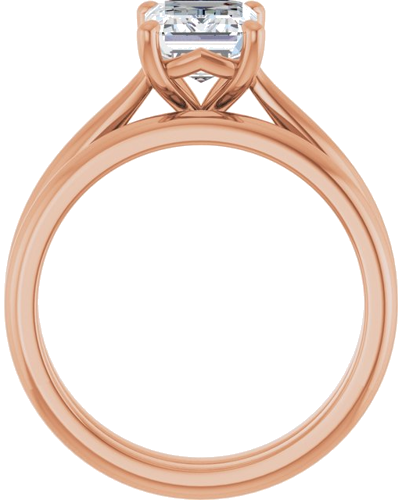 14K Rose 8x6 mm Emerald Solitaire Engagement Ring Mounting (7)