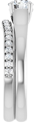 Sužadėtuvių Žiedas „Solitaire“ 585 Baltojo Aukso Round 5.2mm (9)