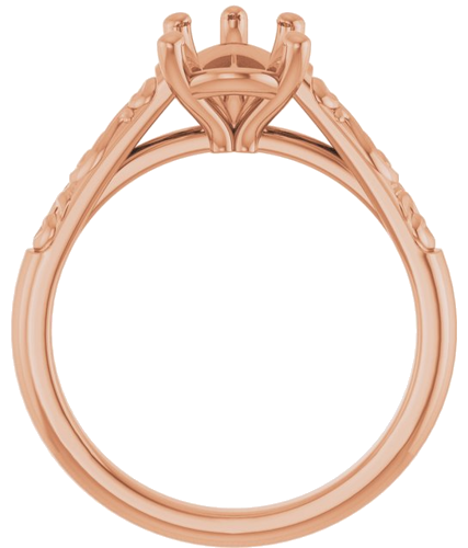14K Rose 10x7 mm Pear Solitaire Engagement Ring Mounting (2)