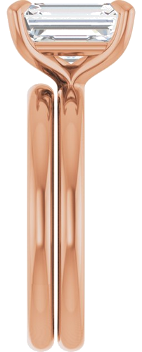 14K Rose  9x7 mm Emerald Solitaire Engagement Ring Mounting (9)