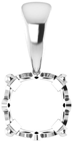 14K White 6x6 mm Cushion Pendant Mounting (1)