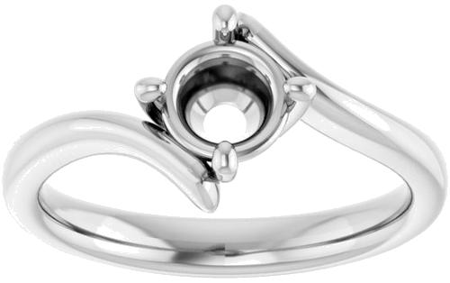 Sužadėtuvių Žiedas „Solitaire“ 585 Baltojo Aukso Round 5.8mm (3)