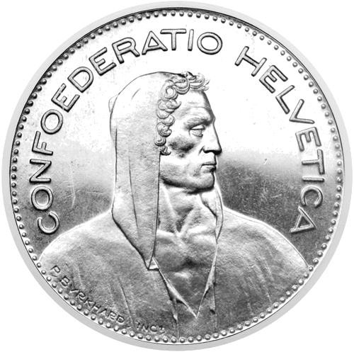 5 franki Gans Šveice (1931–1969) sudraba monēta (1)