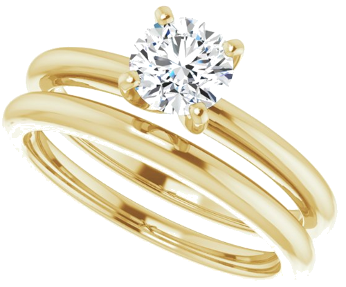14K Yellow  5.5 mm Round Solitaire Engagement Ring Mounting (10)