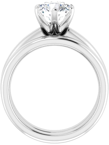 14K White 7.4 mm Round Engagement Ring Mounting (7)