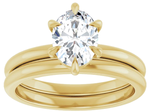 Sužadėtuvių Žiedas „Solitaire“ 585 Geltonojo Aukso Oval 8mm x 6mm (8)