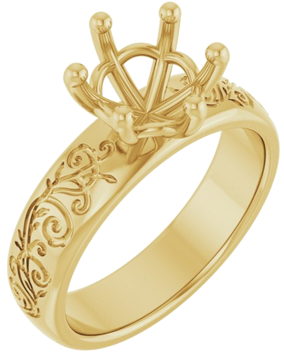 Sužadėtuvių Žiedas „Solitaire“ 585 Geltonojo Aukso Round 8mm (1)