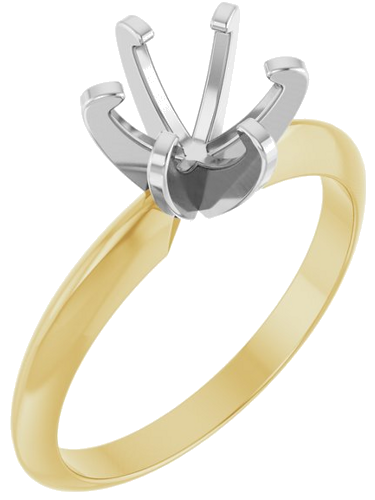 Sužadėtuvių Žiedas „Solitaire“ 585 Baltojo Ir Geltonojo Aukso Round 6.4mm (1)