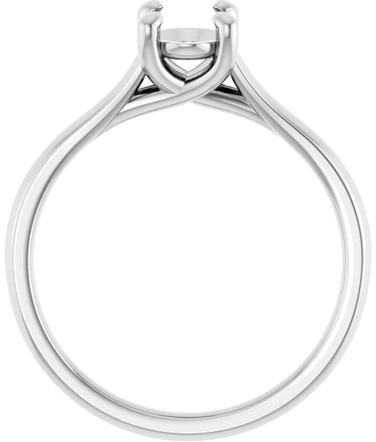 14K White 7x5 mm Oval Solitaire Engagement Ring Mounting (2)