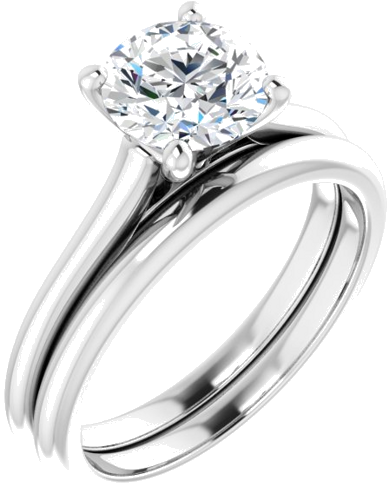 14K White 7 mm Round Solitaire Engagement Ring Mounting (6)