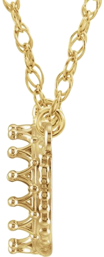 14K Yellow 10x8 mm Oval Cabochon Crown 18  Necklace Mounting (2)