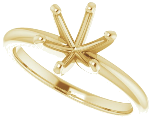14K Yellow  7.4 mm Round Solitaire Engagement Ring Mounting (5)