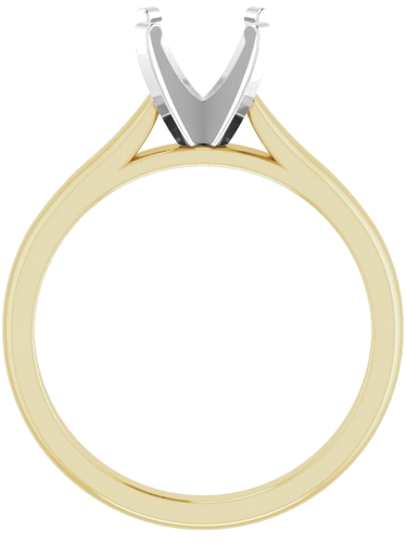 14K Yellow White 7.5 mm Round Solitaire Engagement Ring Mounting (1)