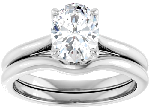 Sužadėtuvių Žiedas „Solitaire“ 585 Baltojo Aukso Oval 8mm x 6mm (8)