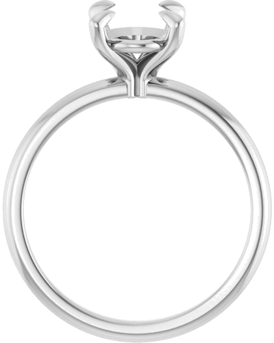 10K White  9x7 mm Oval Solitaire Engagement Ring Mounting (2)