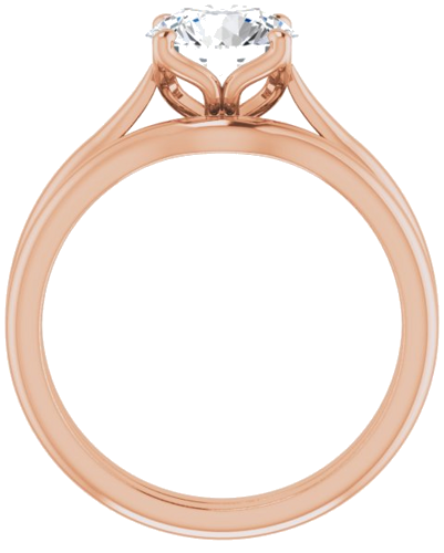 Sužadėtuvių Žiedas „Solitaire“ 14k rose gold Round 7.4mm (7)