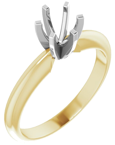 Sužadėtuvių Žiedas „Light Solitaire“ 585 Baltojo Ir Geltonojo Aukso Round 5mm x 5.3mm (1)