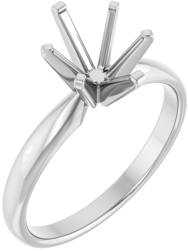 14K White 9 x 7 mm Oval Solitaire Engagement Ring Mounting (1)