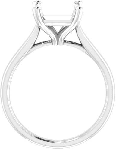 Sužadėtuvių Žiedas „Solitaire“ 585 Baltojo Aukso Square 7.5mm (2)