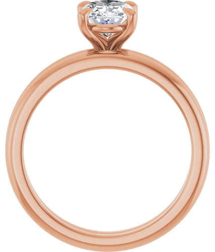 10K Rose 8x6 mm Oval Solitaire Engagement Ring Mounting (5)