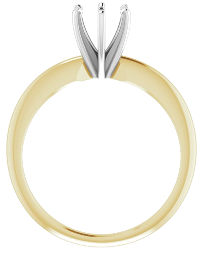 14K Yellow   White 5.7-6 mm Round 6-Prong Comfort-Fit Solitaire Ring Mounting (2)