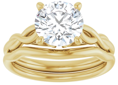 14K Yellow  8 mm Round Solitaire Engagement Ring Mounting (8)