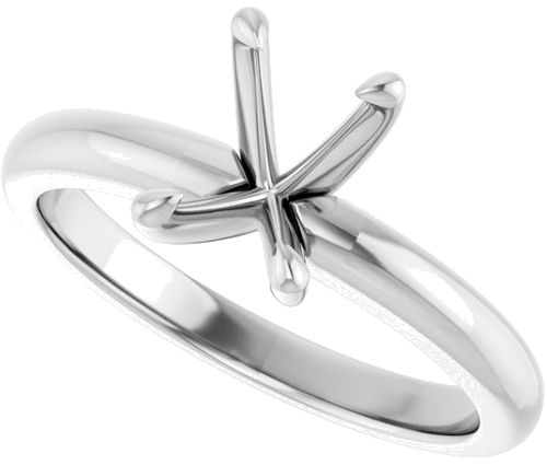 14K White 7x5 mm Emerald Solitaire Engagement Ring Mounting (5)