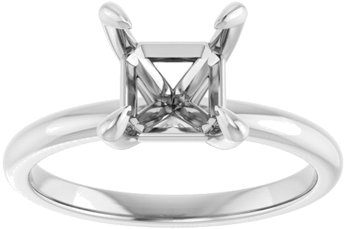 Sužadėtuvių Žiedas „Solitaire“ 585 Baltojo Aukso Asscher 7mm (3)