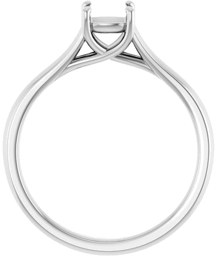 Platinum 5 mm Asscher Solitaire Engagement Ring Mounting (3)