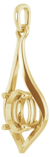 14K Yellow  9x7 mm Oval Pendant Mounting (2)