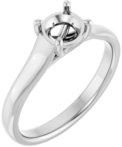 14K White 5.8 mm Round Solitaire Engagement Ring Mounting (1)