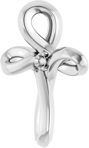 14K White 1.5 mm Round Cross Pendant Mounting (2)