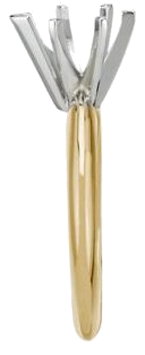 14K Yellow   White 7X4.5 mm Pear Shape Six-Prong Solitaire Mounting with V-End (4)