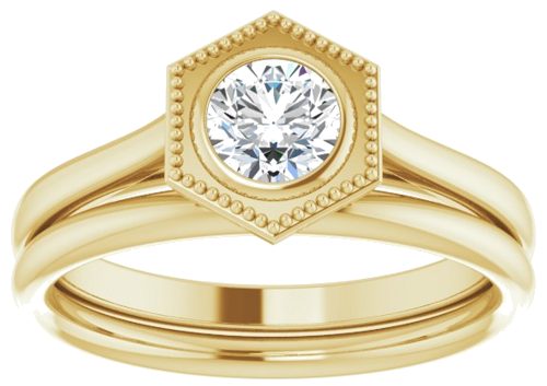 14K Yellow 5.2 mm Round Solitaire Engagement Ring Mounting (8)