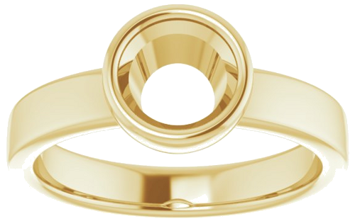 14K Yellow 6.5 mm Round Solitaire Engagement Ring Mounting (3)