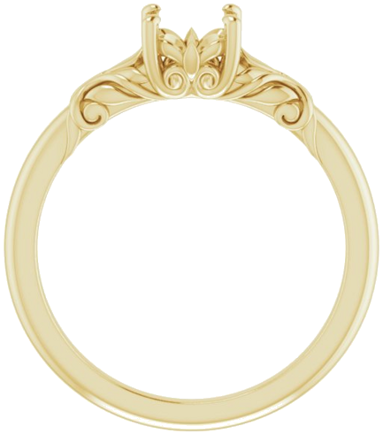 14K Yellow  6 mm Round Solitaire Engagement Ring Mounting (2)