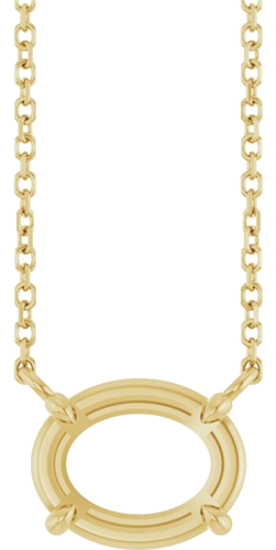 14K Yellow 9.5x7.5 mm Oval 18  Necklace Mounting (1)
