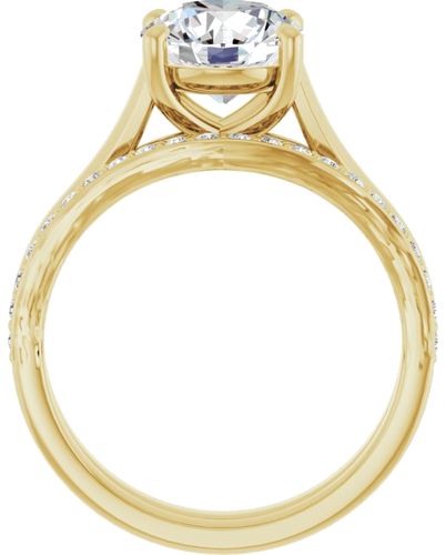 14K Yellow 8 mm Round Solitaire Engagement Ring Mounting (7)