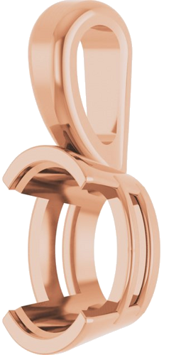 Pakabukas „Half-Bezel Solitaire“ 585 Rožinis Aukso Oval 8mm x 6mm (2)