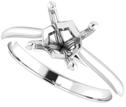 Sužadėtuvių Žiedas „Solitaire“ 585 Baltojo Aukso Square 6mm (5)