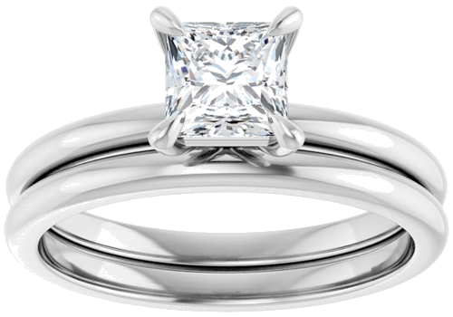 14K White  5x5 mm Square Solitaire Engagement Ring Mounting (8)