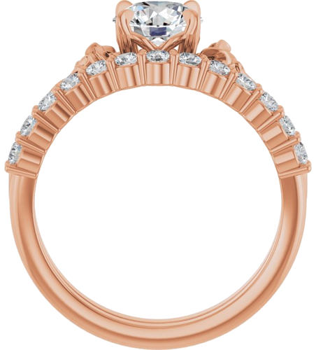 Sužadėtuvių Žiedas „Nature-Inspired“ 585 Rožinis Aukso Round 6.5mm (7)