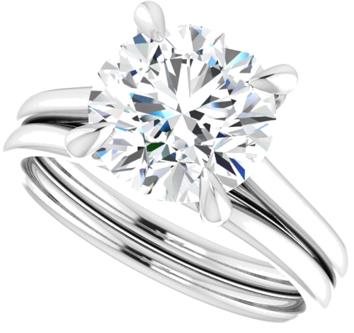 Sužadėtuvių Žiedas „Solitaire“ 585 Baltojo Aukso Round 9mm (10)