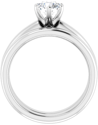 Sužadėtuvių Žiedas „Solitaire“ 585 Baltojo Aukso Round 6mm (7)