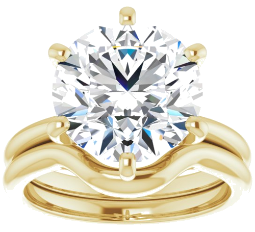 14K Yellow  11 mm Round Solitaire Engagement Ring Mounting (8)